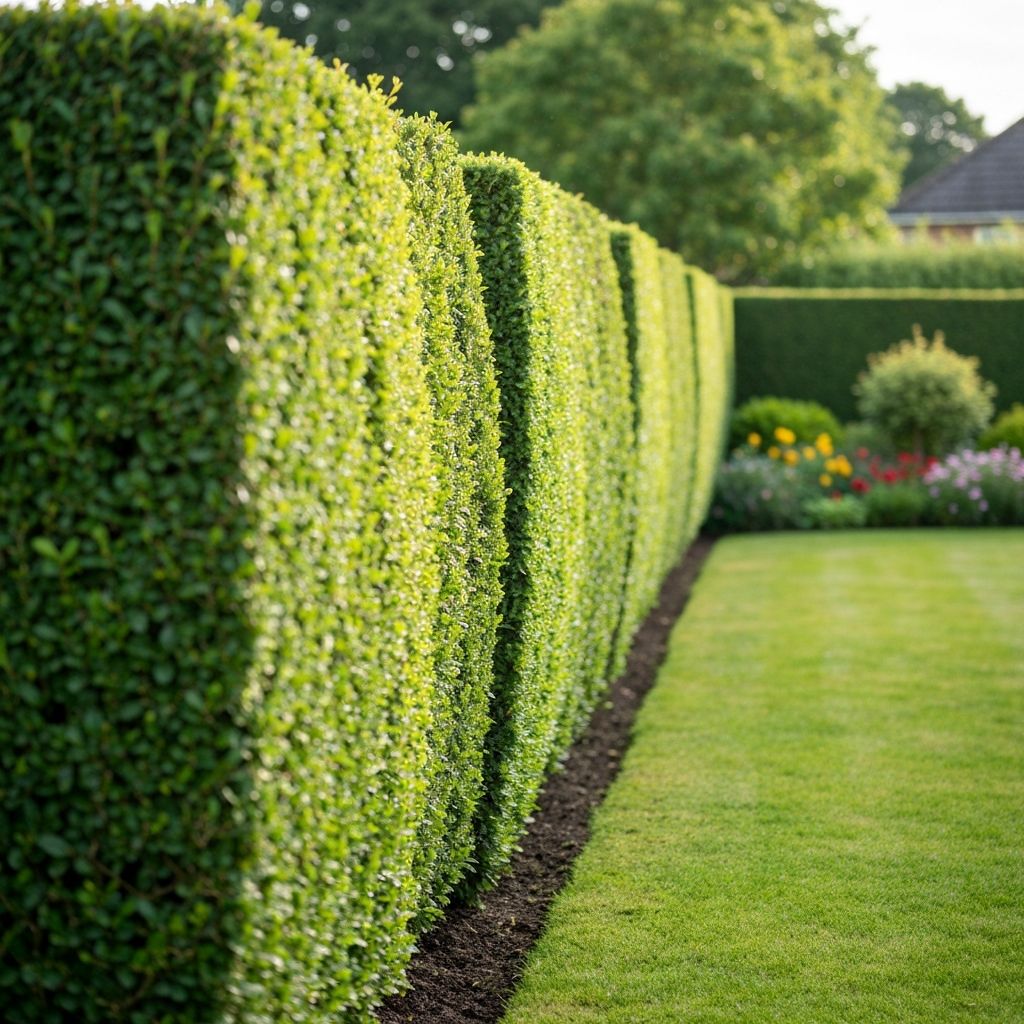 Neatly trimmed hedge in Glasgow